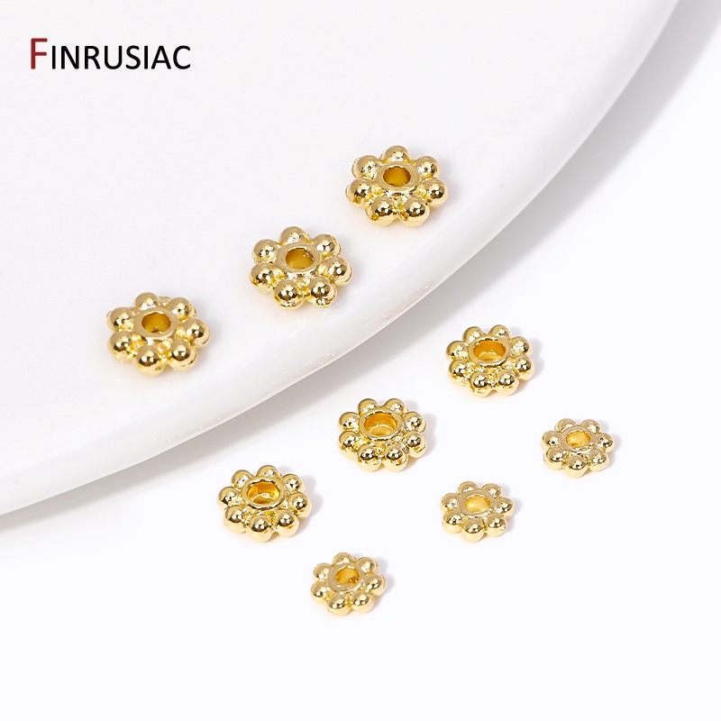 Jewelry Making In Bali - 30 PZ 4mm/5mm/6mm 14K Reale Ottone
